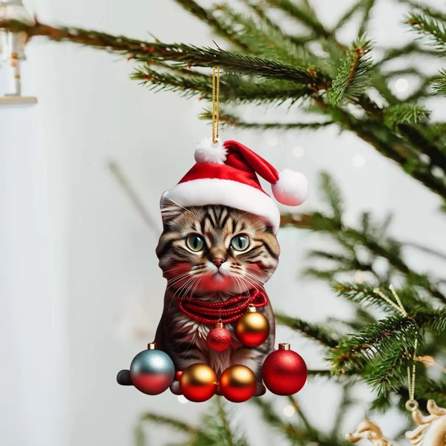 🎄10 броя 😻Котешки коледни украси за елха✨ Висящи котешки украси