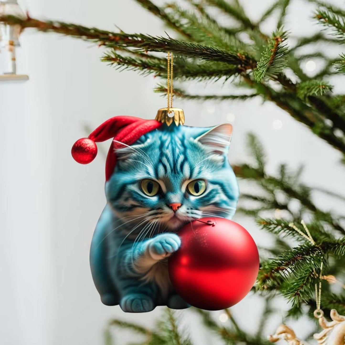 🎄10 броя 😻Котешки коледни украси за елха✨ Висящи котешки украси