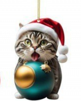 🎄10 броя 😻Котешки коледни украси за елха✨ Висящи котешки украси