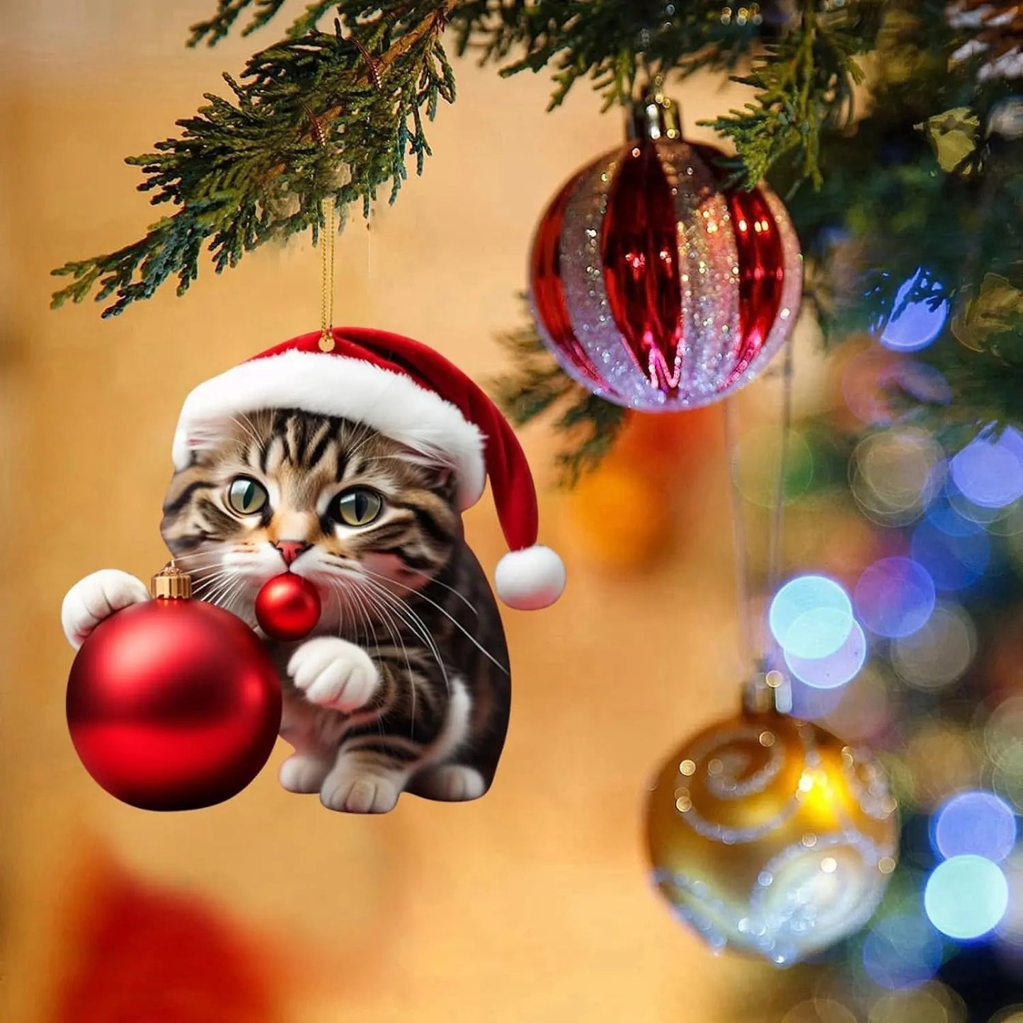 🎄10 броя 😻Котешки коледни украси за елха✨ Висящи котешки украси