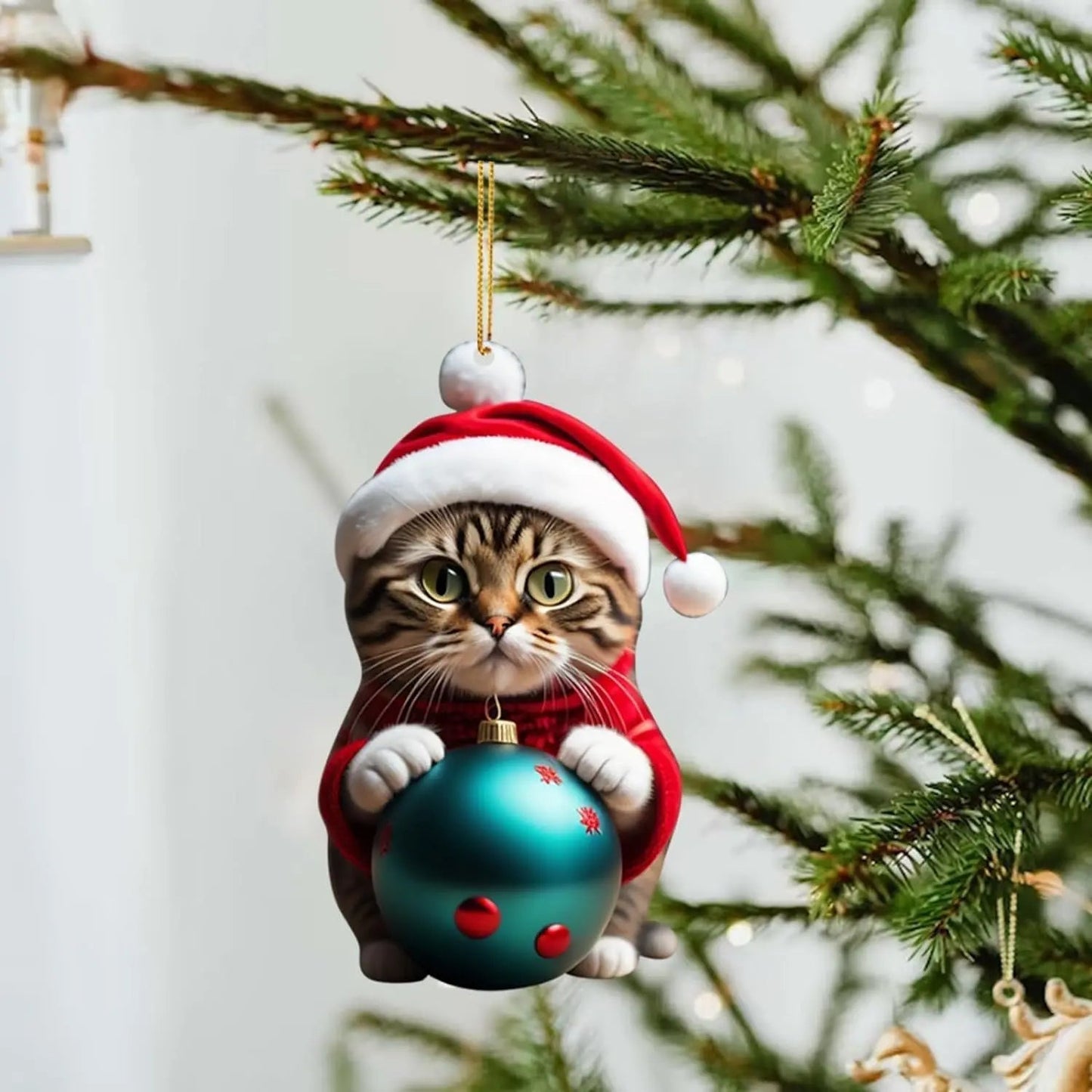 🎄10 броя 😻Котешки коледни украси за елха✨ Висящи котешки украси