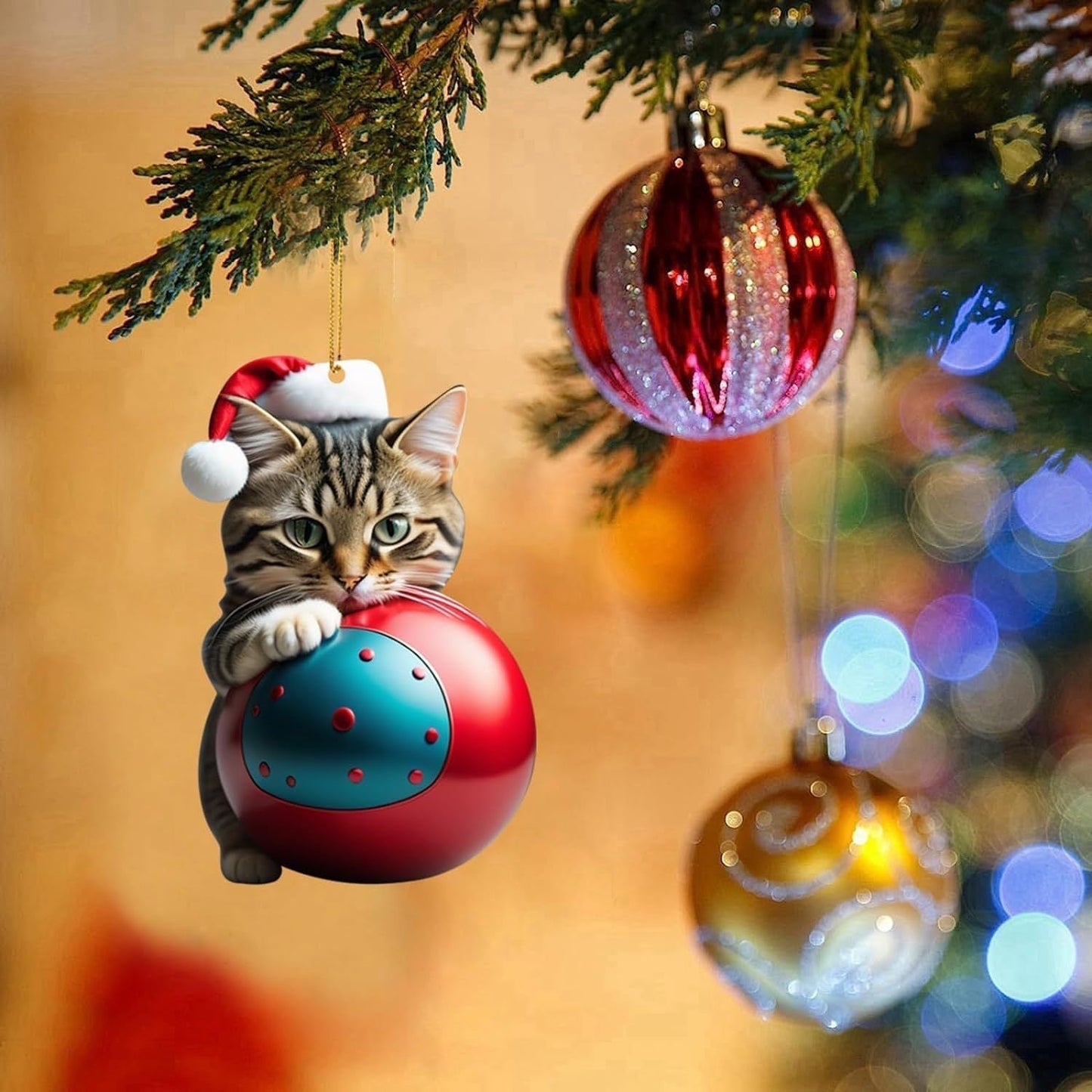 🎄10 броя 😻Котешки коледни украси за елха✨ Висящи котешки украси