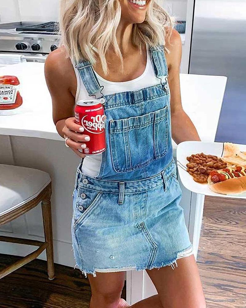 Women's Denim Strap Dress