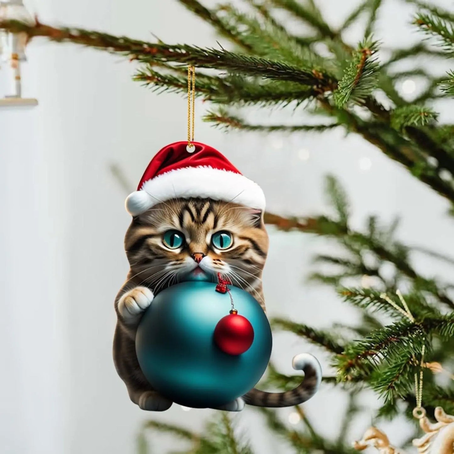 🎄10 броя 😻Котешки коледни украси за елха✨ Висящи котешки украси