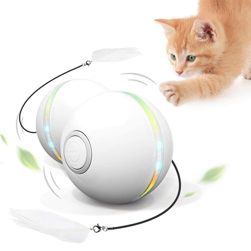 (Weihnachtsangebot - 48 % RABATT) Freietaube Laser Katzenball mit Feder