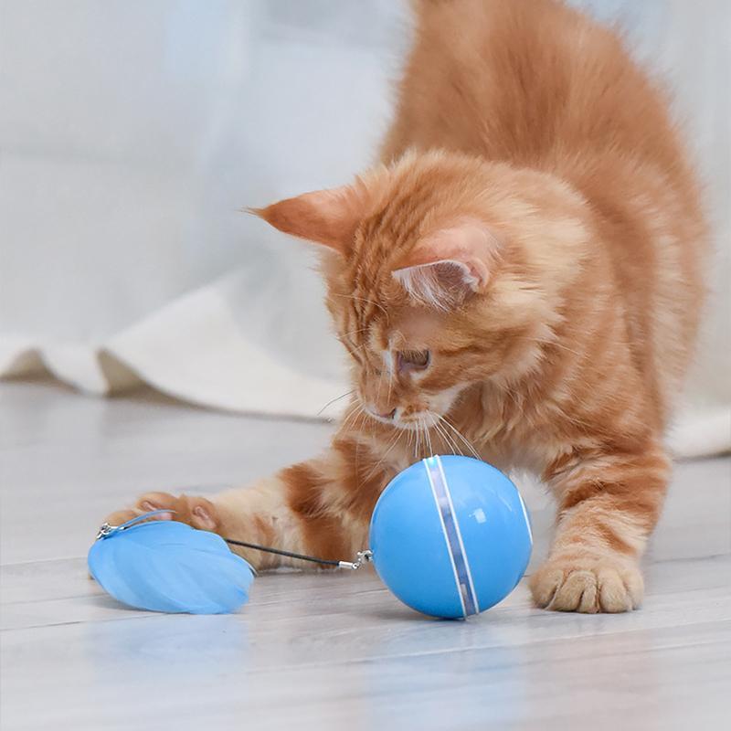 (Weihnachtsangebot - 48 % RABATT) Freietaube Laser Katzenball mit Feder